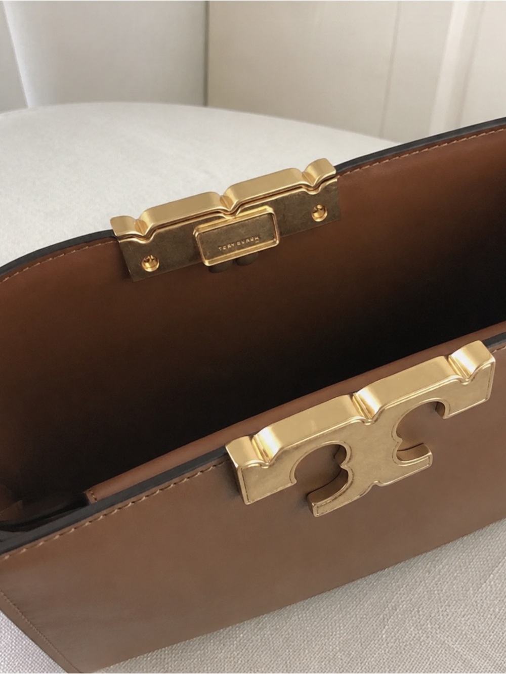 Tory Burch Chocolate Brown Leather Top-Handle Laptop Bag - Picture 4 of 4